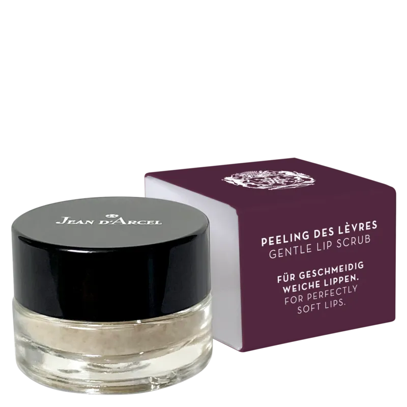 JEAN D'ARCEL peeling des lévres | gentle lip scrub – Zuckerpeeling für geschmeidig weiche Lippen, 5ml, Tiegel und Umverpackung