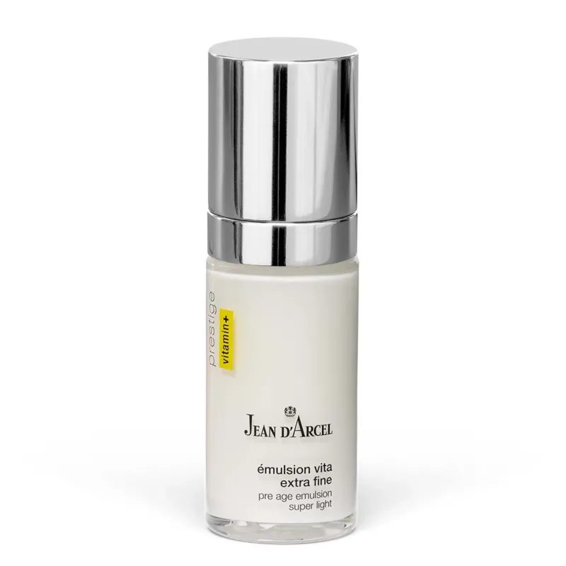 JEAN D'ARCEL PRESTIGE VITAMIN+ émulsion vita extra fine – Leichte Vitaminpflege für Misch- & leicht trockene Haut, 30ml, Pumpspender