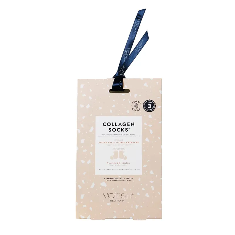 VOESH Collagen Socks Trio + Argan Oil + Floral Extracts, 3Paar, Umkarton