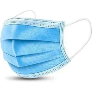 Mondkapjes Blauw 3 laags 17x 9.5cm 50 stuks met neus versteviging