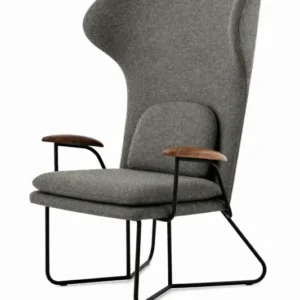Chillax Highback Lounge-Sessel in Walnuss, Melange Nap 111 HR von Stellar Works