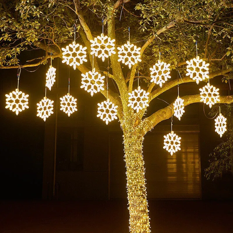 Snowflake LED String Lights Outdoor Winter Holiday Decor - Product showcase