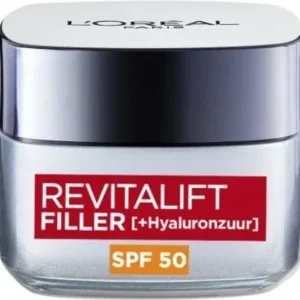 L'Oréal Paris Revitalift Filler Anti-Aging Dagcrème SPF50 - 50ml - Gezichtsverzorging met hyaluronzuur