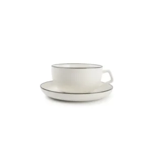 STUDIO BASE kop en schotel 220 ml wit (set/4)