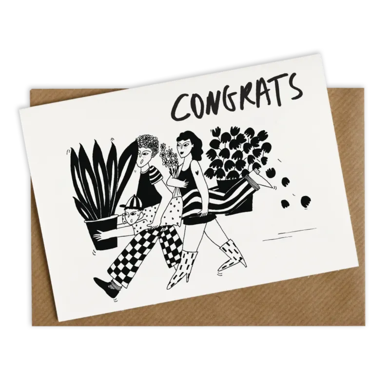 wenskaart congrats - plant movers