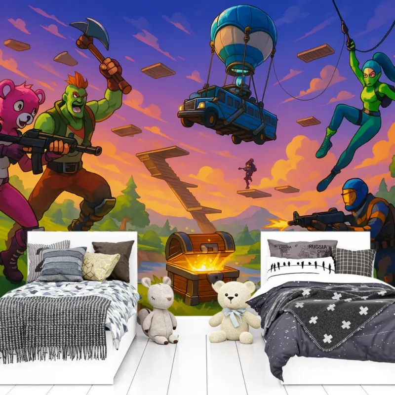 Fortnite Mural Wallpaper Epic Battle Royale Adventure - Premium wallpaper design showcase