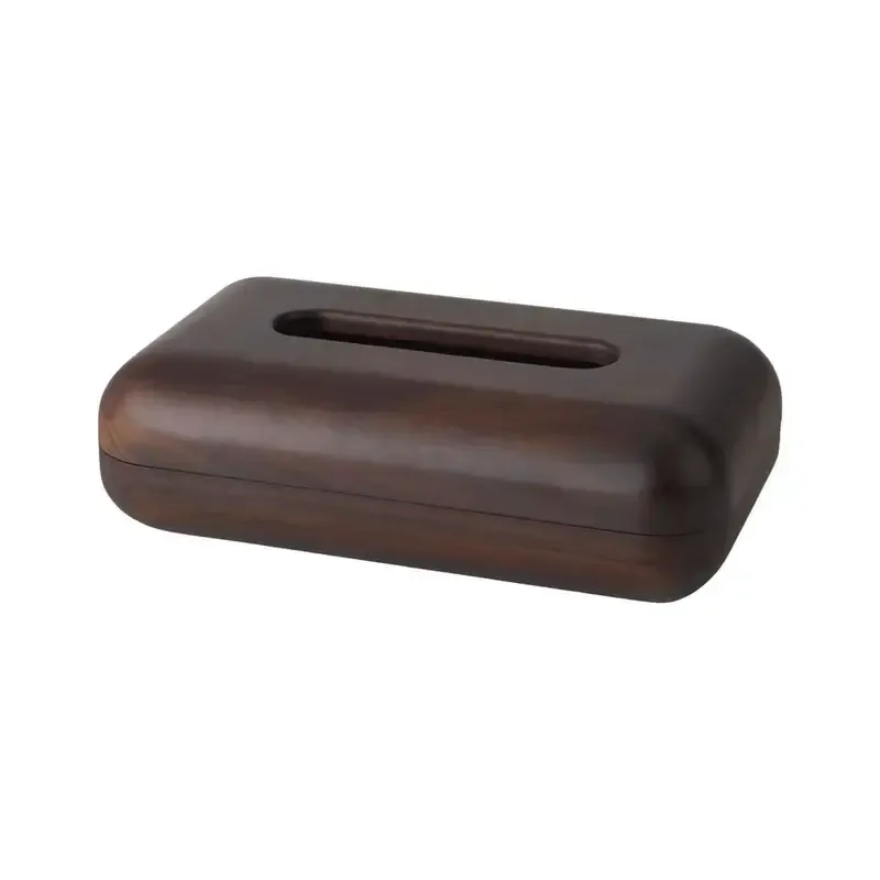 Moderne Kosmetiktuchbox aus Holz in Pecan Braun und Ebony – stilvoller Kosmetiktuchhalter aus Holz für Waschtisch und Badezimmer