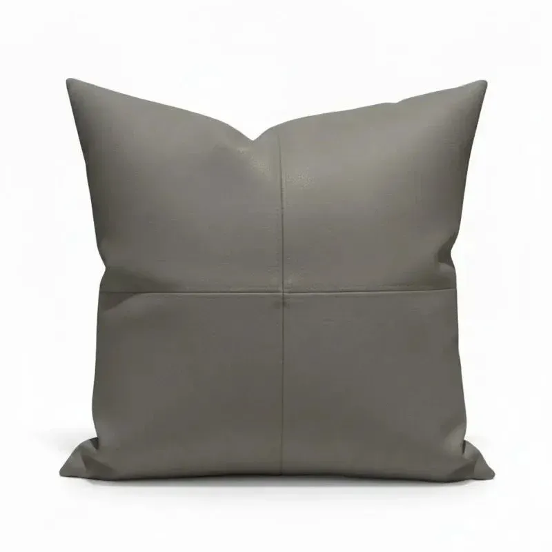 Anthrazitfarbenes Dekokissen aus Kunstleder 40x40 cm – stilvolles Bad-Lounger-Zubehör bei Dawelba