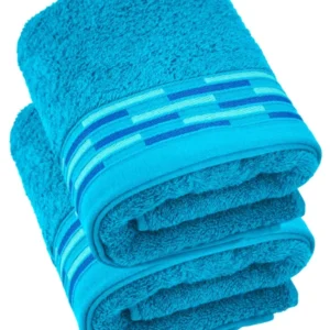 Handtuch Set 50x100 cm, Lugano 2er Frotteetücher Blau - Aquamarin