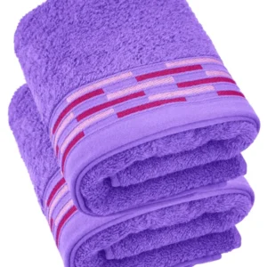 Handtuch Set 50x100 cm, Lugano 2er Frotteetücher Lila - Lavendel