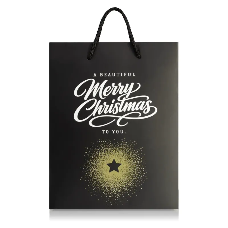 Papier-Tragetasche "Merry Christmas" 17,8 x 10,3 x 22,8 cm