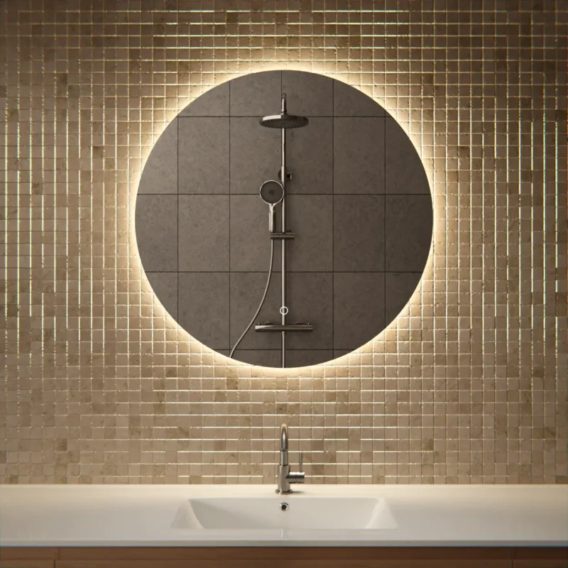 Badezimmerspiegel - Rund - 80cm - Rahmenlos