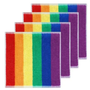 Regenbogen 4 Stück Waschlappen, Gästehandtücher klein 30x30 cm