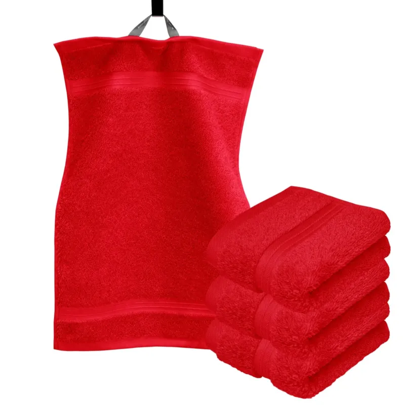 Gästehandtuch 30x50 cm 4er Set Rot - Scharlach