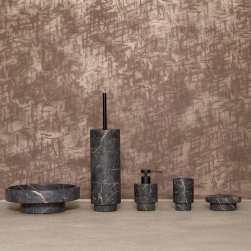 Aquanova Porto Schwarze Marmor-Badaccessoires: Luxuriöse Badaccessoires aus edlem Naturstein.