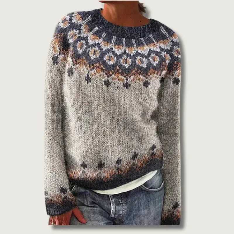 Nordic Fair Isle Sweater Traditional Floral Pattern - Product showcase