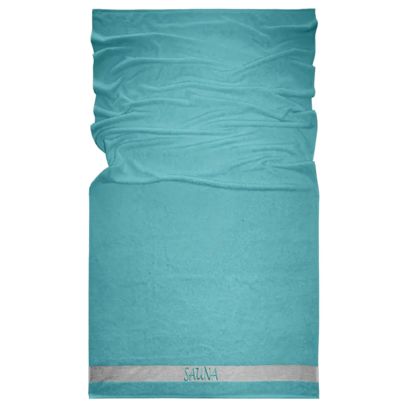 Wellness Frottee Saunatuch 100x200 cm, Lima XXL Sauna Handtuch Grün - Pfefferminz