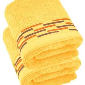 Handtuch Set 50x100 cm, Lugano 2er Frotteetücher Gelb - Aprikosen