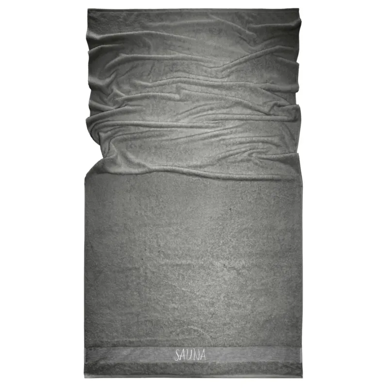 Wellness Frottee Saunatuch 100x200 cm, Lima XXL Sauna Handtuch Grau - Dunkelgrau