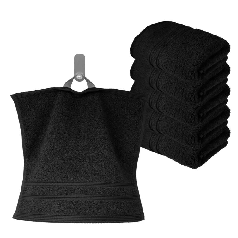 Waschlappen Set 30x30 cm 6 Stück Schwarz