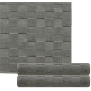 Geschirrtücher 2 in 1 Waffelpique und Frottee 50x50 cm, Grau - Dunkel