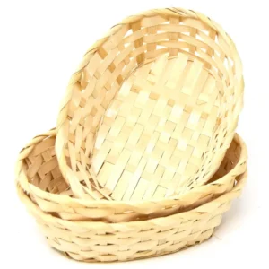 Bambus Körbchen in 3er Set Oval 18x13 cm