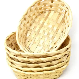 Bambus Körbchen in 6er Set Oval 23 x 17 cm