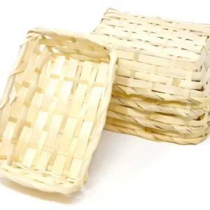 Bambus Körbchen in 5er Set Rechteckig 15 x 11 cm