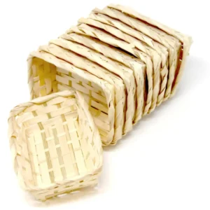 Bambus Körbchen in 10er Set Rechteckig 15 x 11 cm