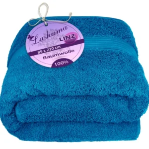 XXL Saunatuch extra lang 85x220 cm Blau - Petrol