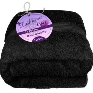 XXL Saunatuch extra lang 85x220 cm Schwarz