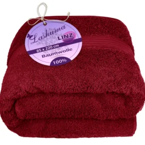 XXL Saunatuch extra lang 85x220 cm Rot - Rubin