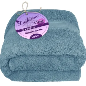 XXL Saunatuch extra lang 85x220 cm Blau - Tauben