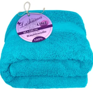XXL Saunatuch extra lang 85x220 cm Blau - Aquamarin