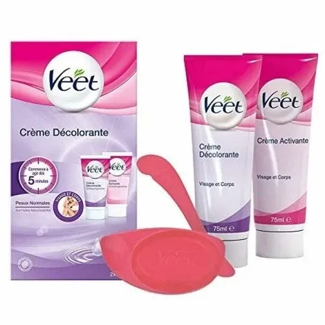 Veet Haarontkleuring voor gezicht en lichaam - 2 x 75ml - Verpakking beschadigd