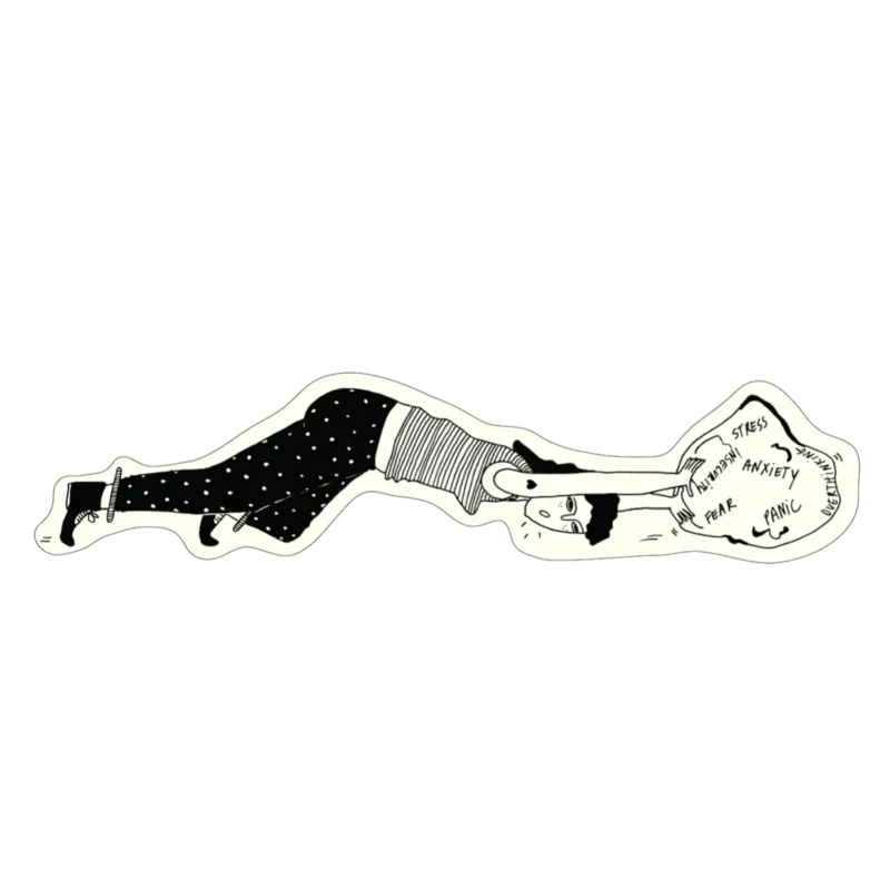 vinyl sticker pushing away shit