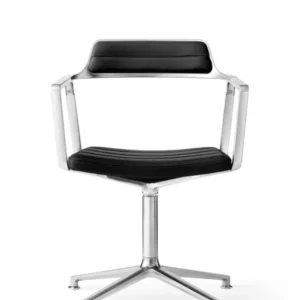 VIPP452 Swivel Chair, Schwarz Leder von Vipp