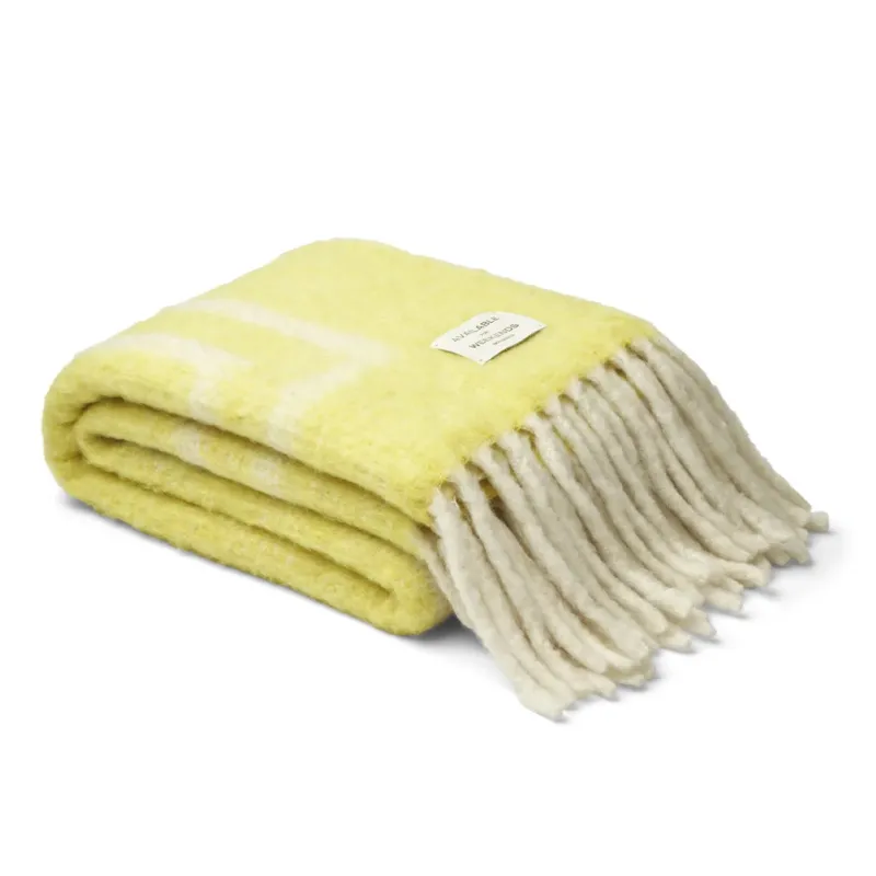 Weekend Decke, neon yellow & creme von Bongusta